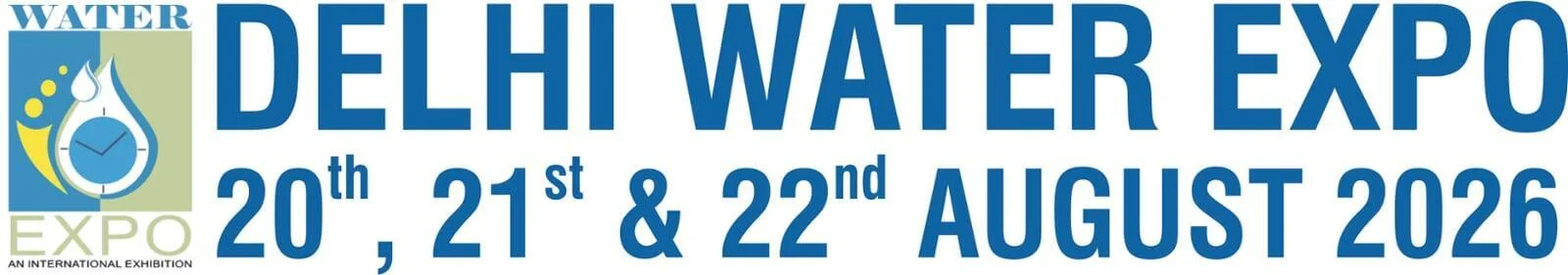 Delhi Water Expo 2026 official logo — Pragati Maidan New Delhi water technology trade show