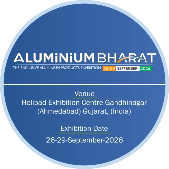 Aluminium Bharat 2026 official logo — Helipad Exhibition Centre Gandhinagar