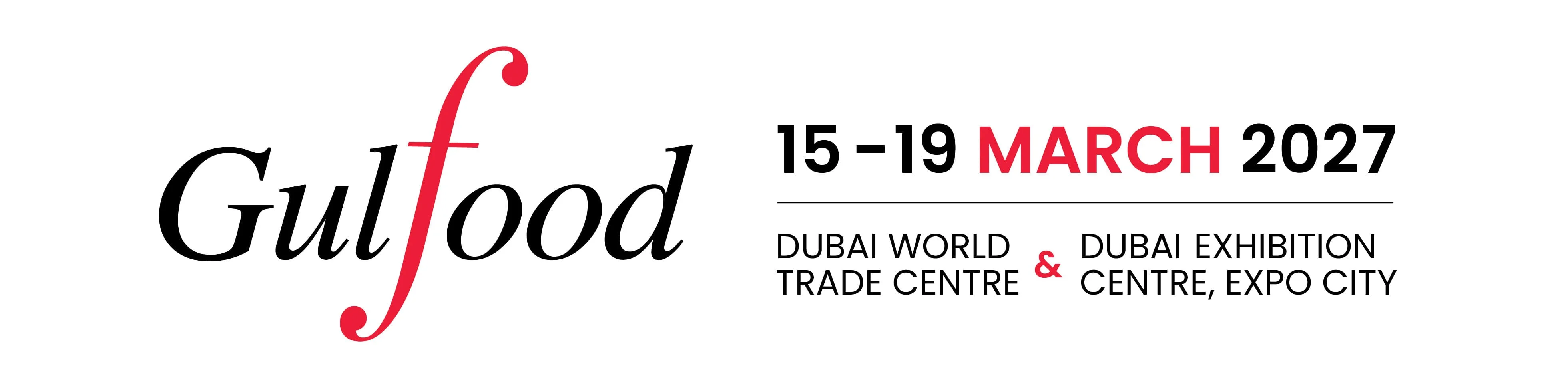 Gulfood 2027 exhibition stall design Dubai logo