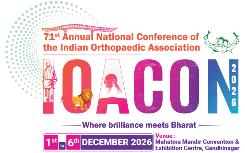 IOACON 2026 official logo — Indian Orthopaedic Association conference Gandhinagar